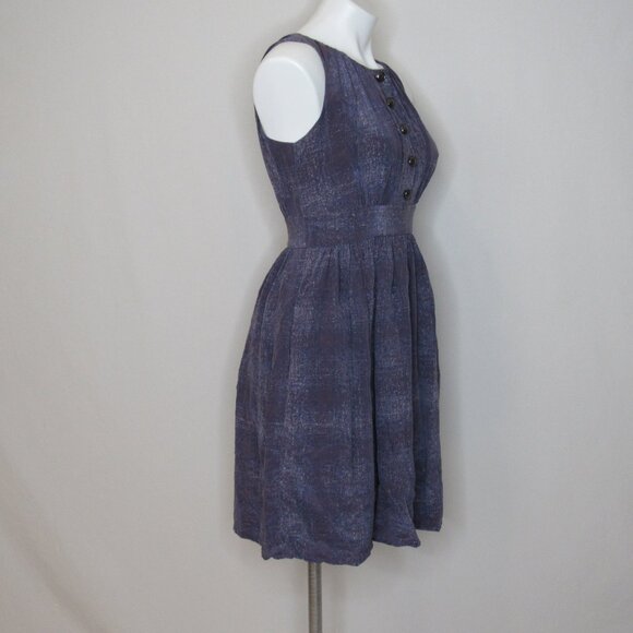 Anthropologie Mise En Scene by Ruffian Purple Silk Flare Dress Women's 4 - Picture 4 of 9